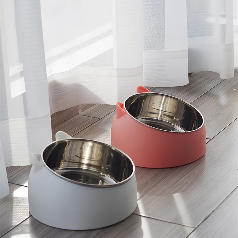 Katzennapf erhöht 15° Edelstahl - Nackenschonend 100ml