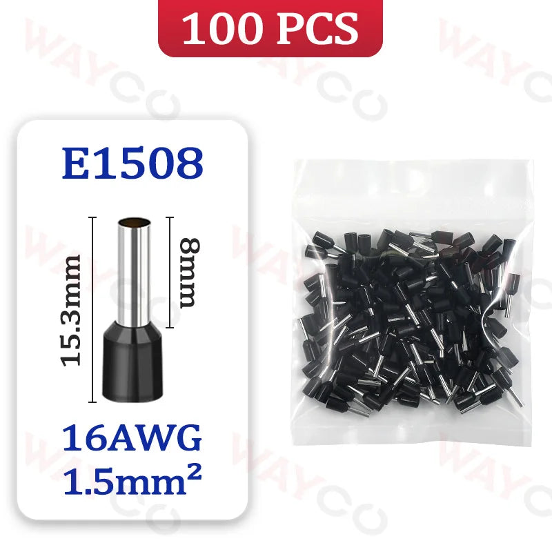 100x Aderendhülsen Set E0508-E6012 Crimp-Ferrules