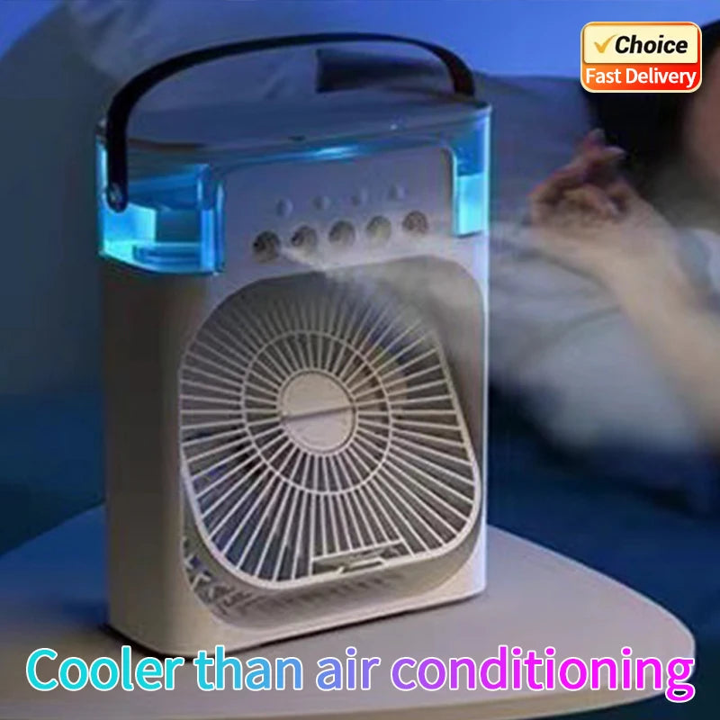 Mini Luftkühler 3-in-1 – Ventilator & LED-Licht
