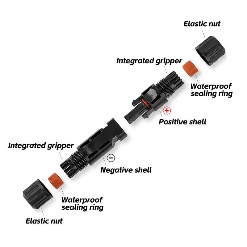 Solar-Stecker MC4 Set 10-200 Stk – 1000V 30A