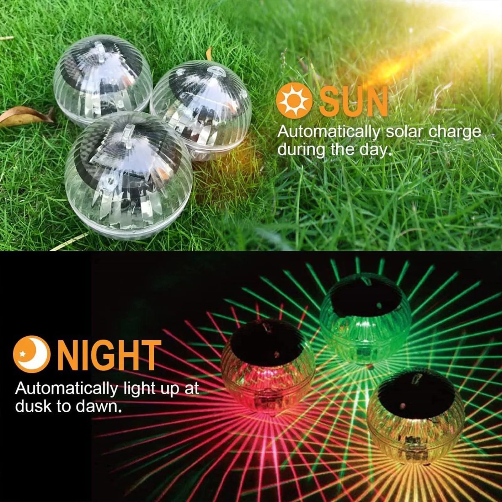 Solar LED Pool Bälle – Farbwechsel schwimmend