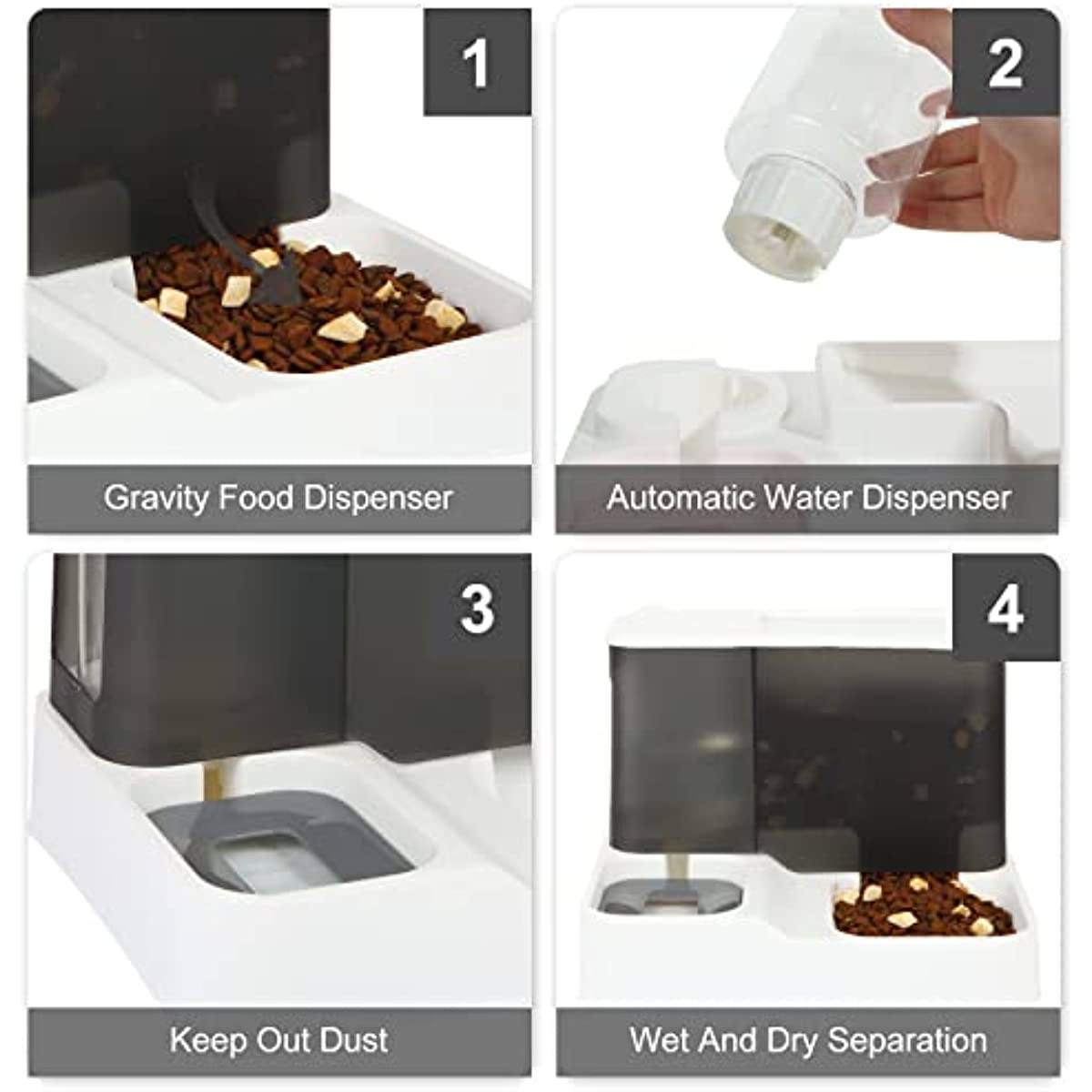 Automatischer Futterautomat 2in1 – Futter & Wasser
