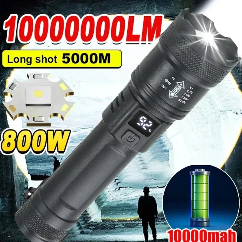 Taktische LED Taschenlampe 2000LM – USB wiederaufladbar
