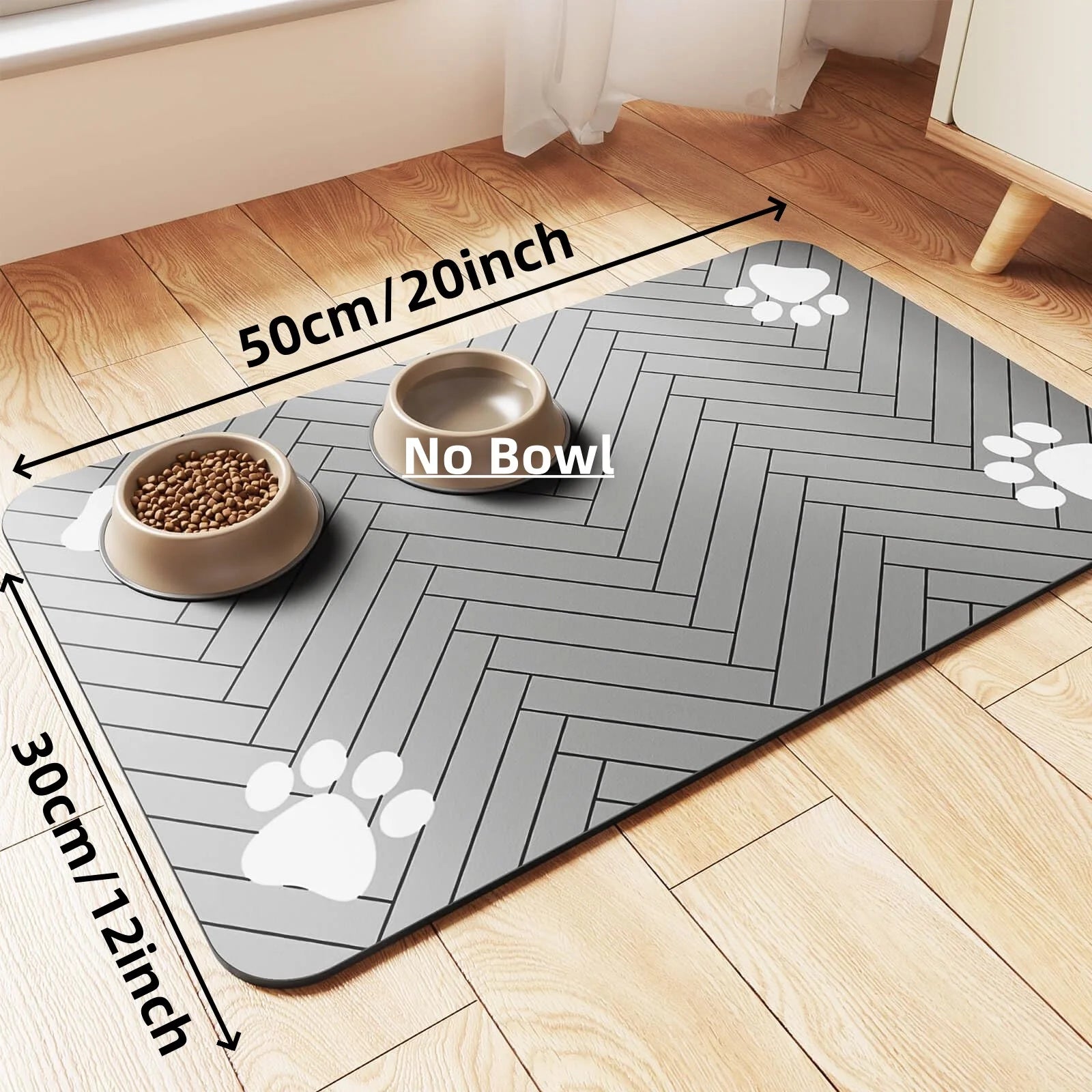 Feeding mat for dogs &amp; cats - Absorbent &amp; waterproof with non-slip backing