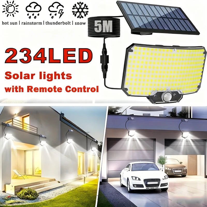 Solar Lampe 234 LED – IR-Sensor mit Fernbedienung