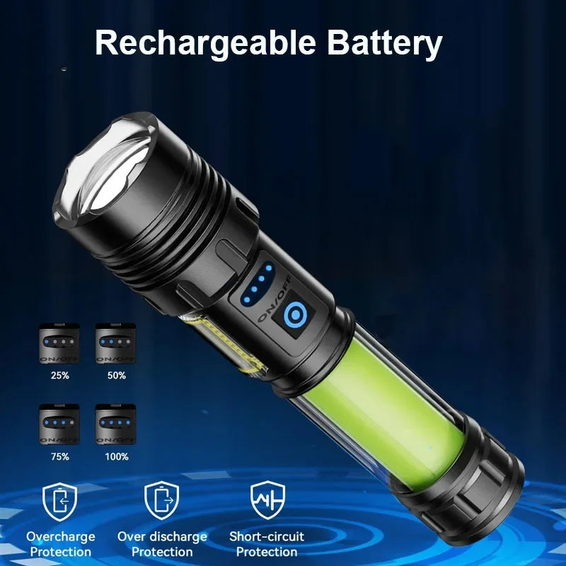 LED-Taschenlampe Aufladbar Taktisch Ultra Hell