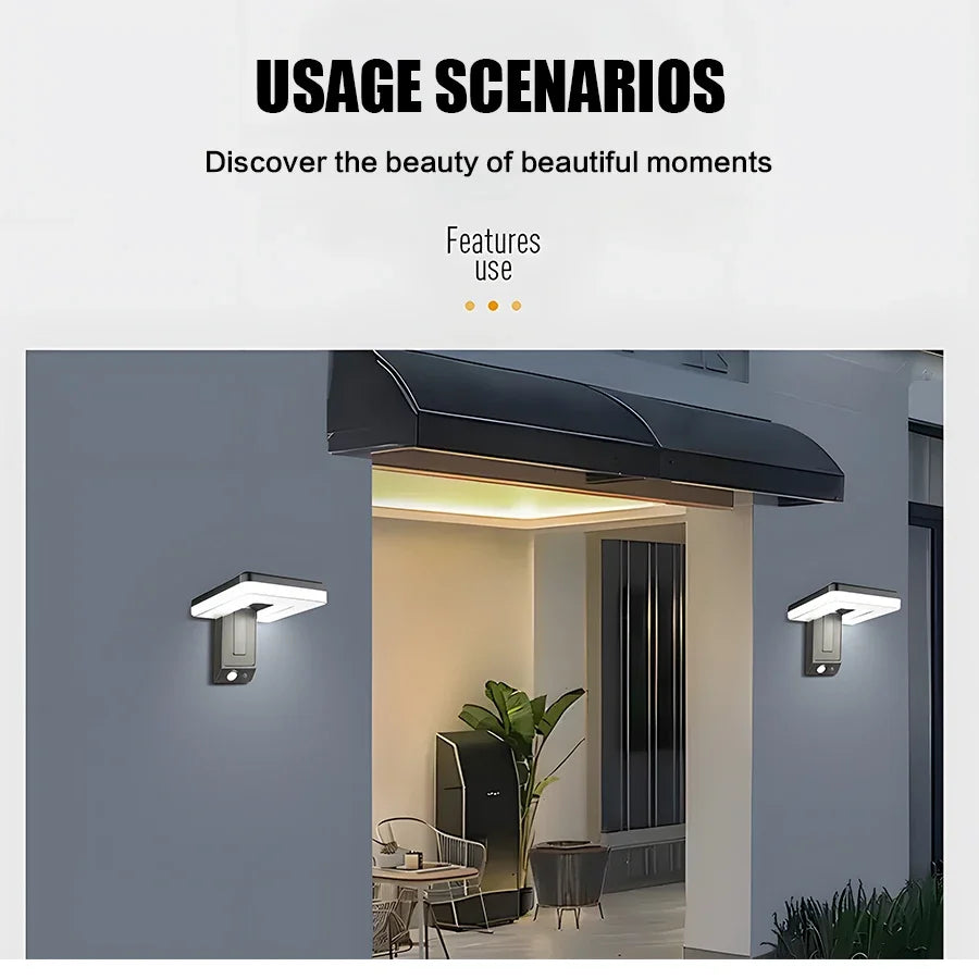 Solar Wandlampe faltbar 120° – mit Bewegungsmelder
