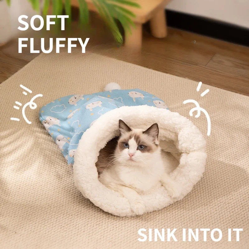 Cozy sleeping bag for cats and small dogs - Soft &amp; Warm