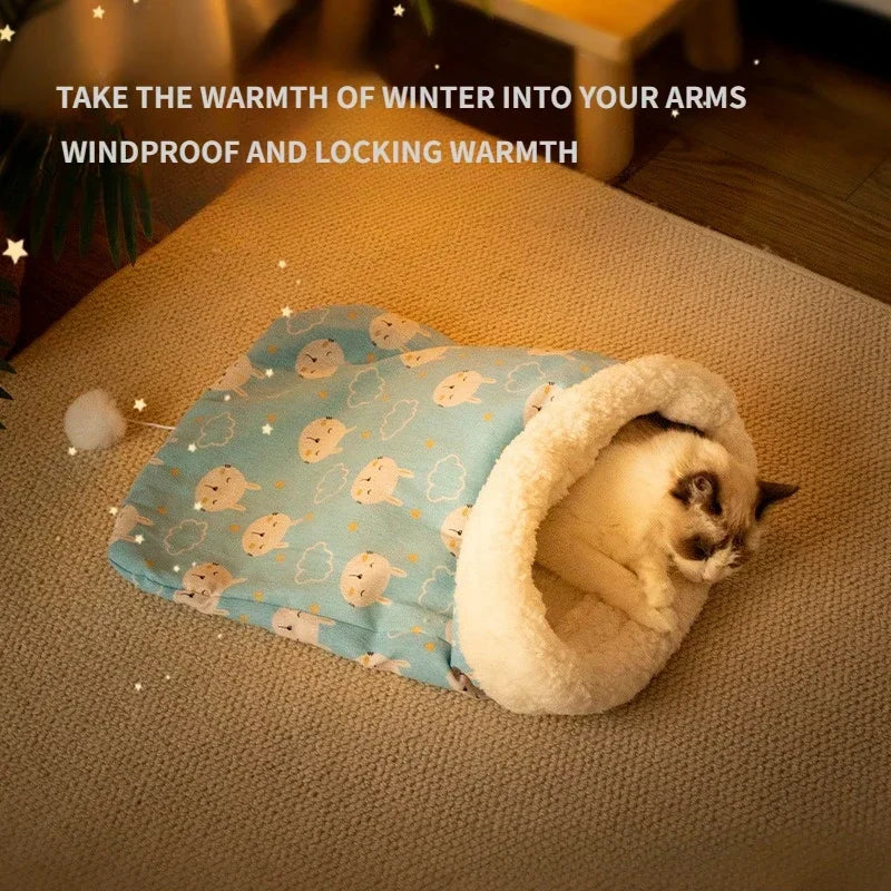 Cozy sleeping bag for cats and small dogs - Soft &amp; Warm