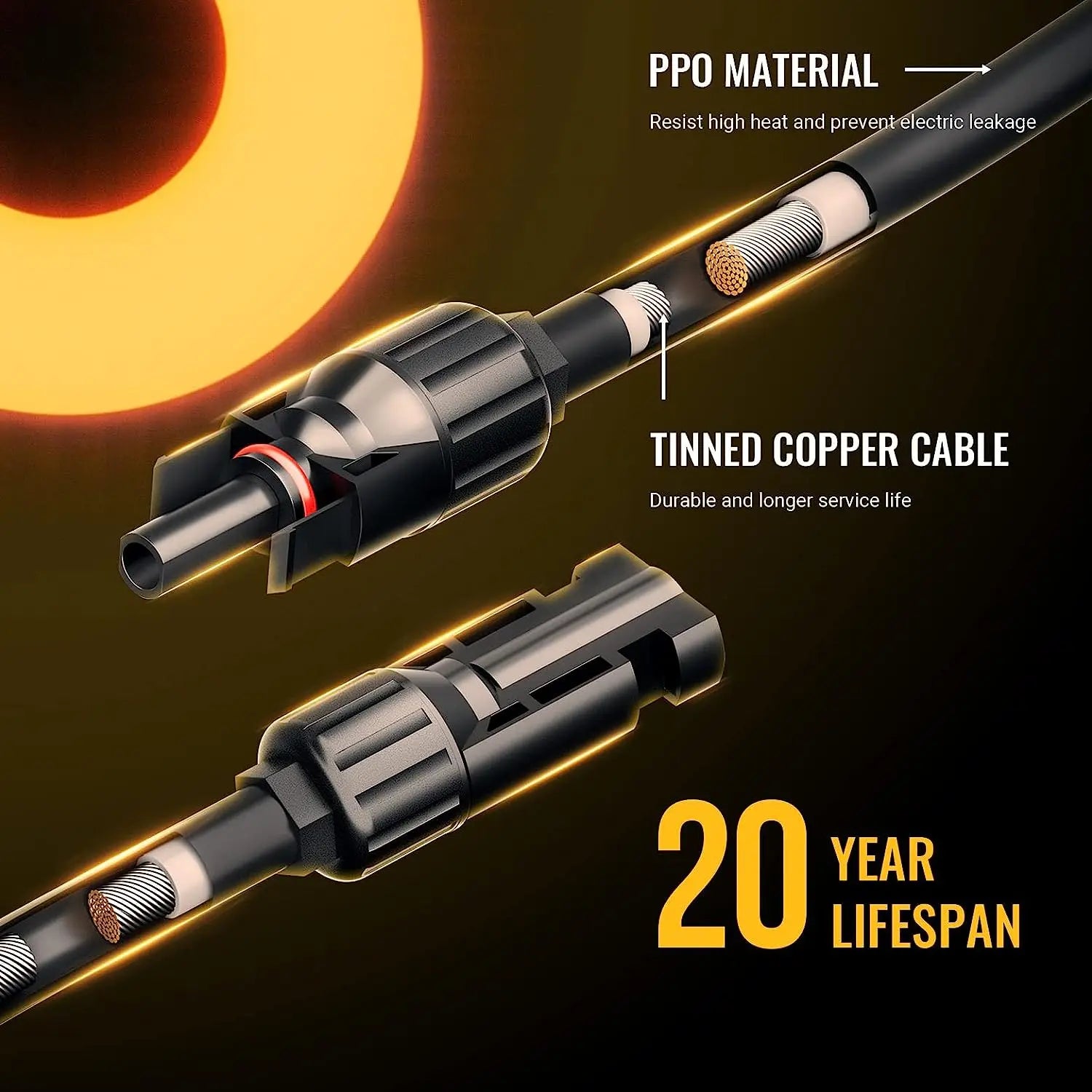 Solar Y-Verteiler 1-zu-3 Parallel-Stecker Set
