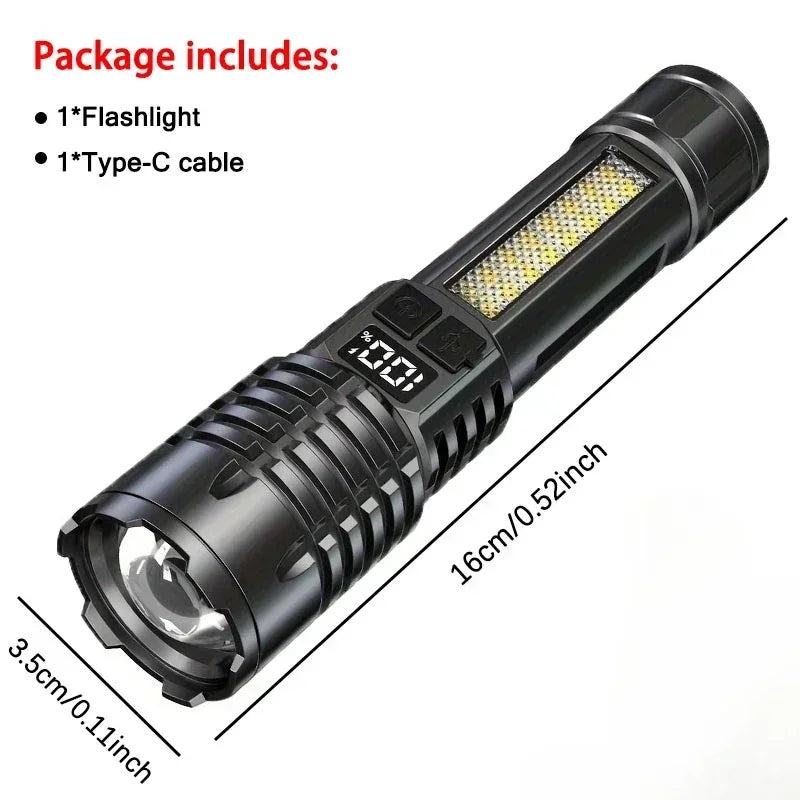 Hochleistungs LED Taschenlampe TYPE-C – COB wiederaufladbar