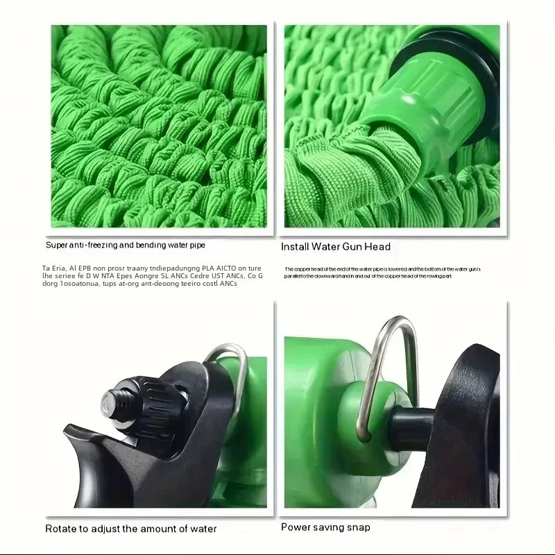 Flexible garden hose 7.5-15m - Extendable with 7 spray functions