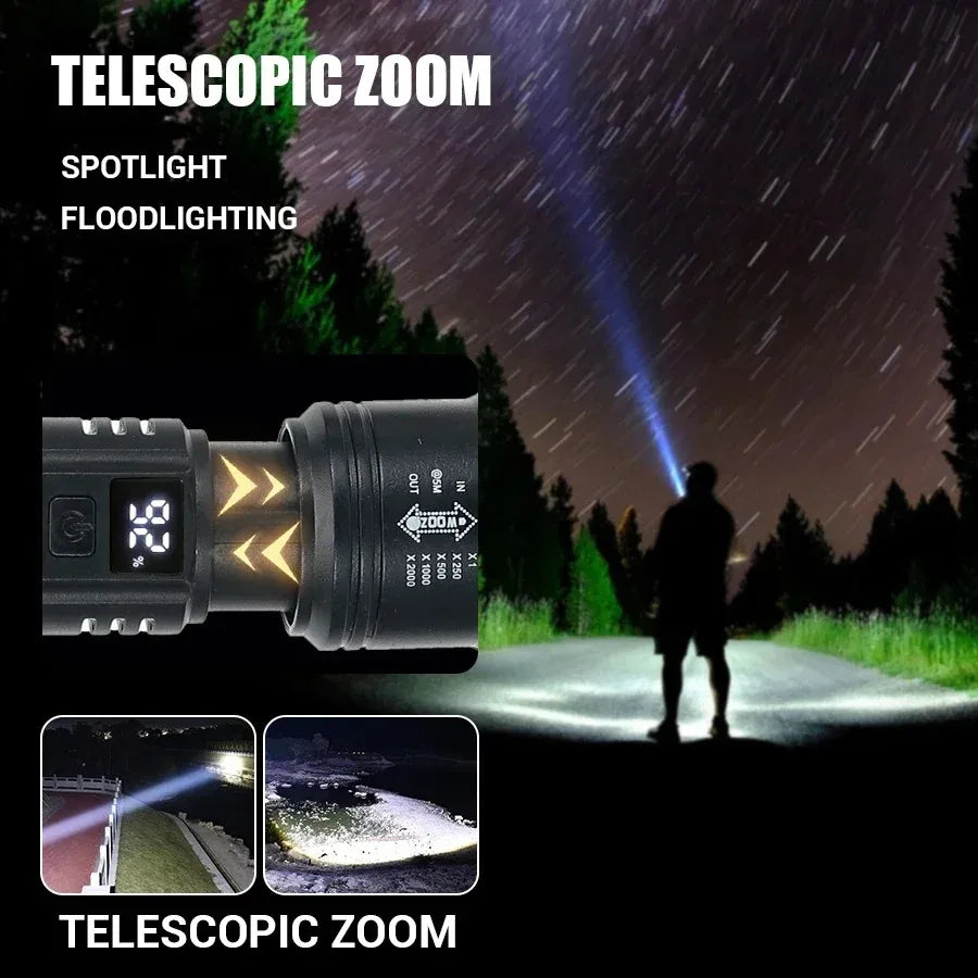 Taktische LED Taschenlampe 2000LM – USB wiederaufladbar