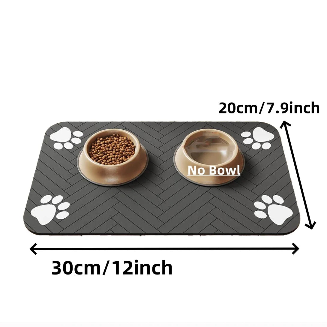 Feeding mat for dogs &amp; cats - Absorbent &amp; waterproof with non-slip backing