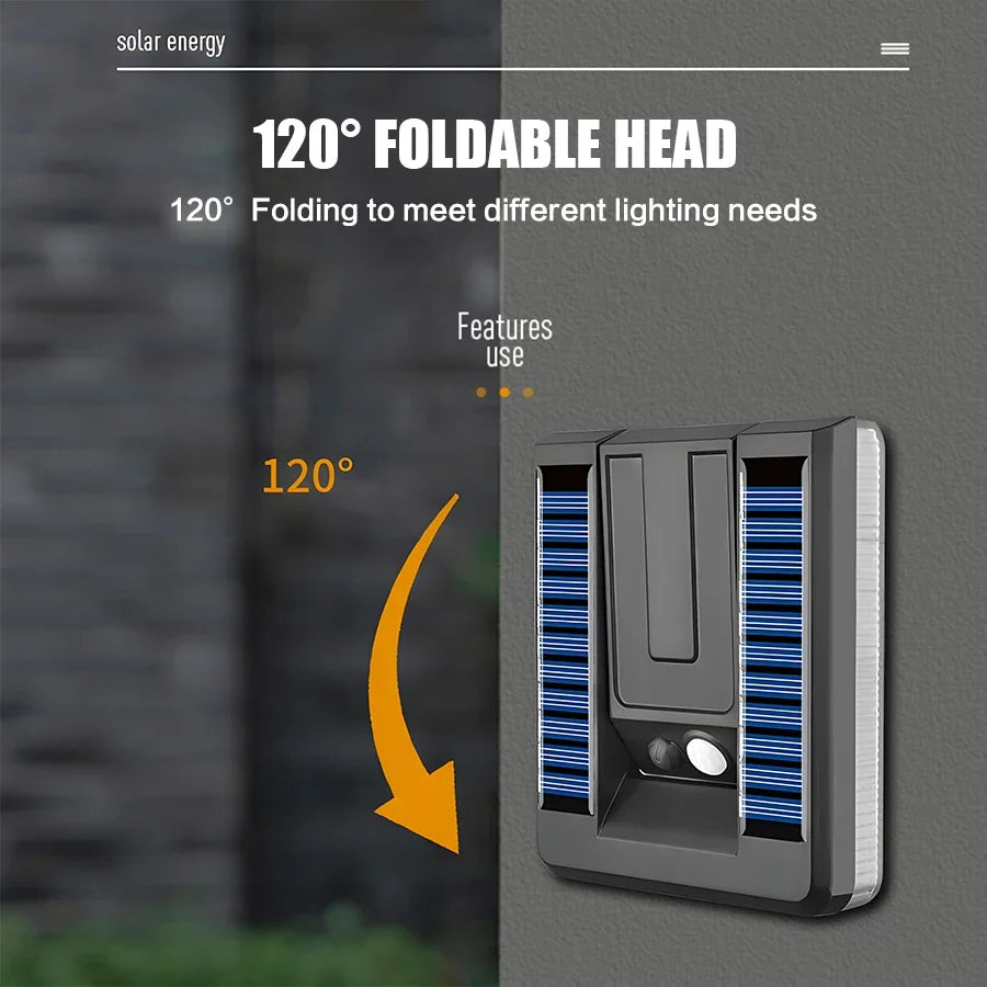 Solar Wandlampe faltbar 120° – mit Bewegungsmelder