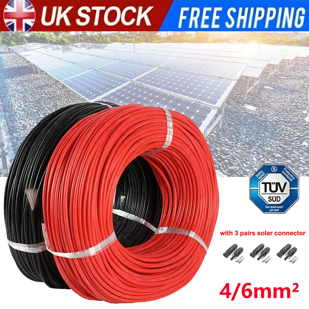PowMr Solar-Kabel 6mm² 30m 10AWG Wasserdicht
