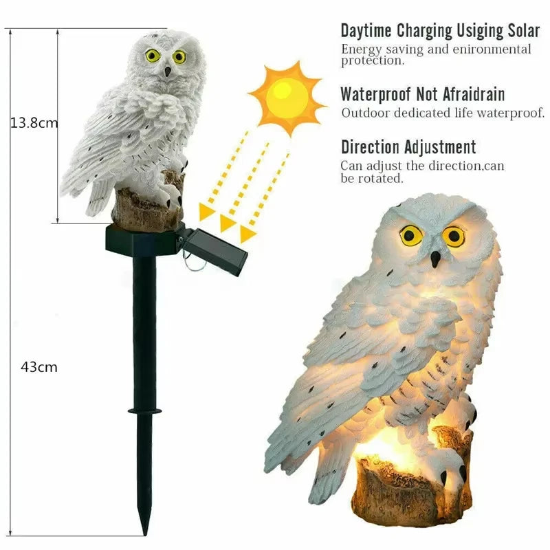 Solar Eulen Skulptur LED – Wasserdicht Gartenlicht