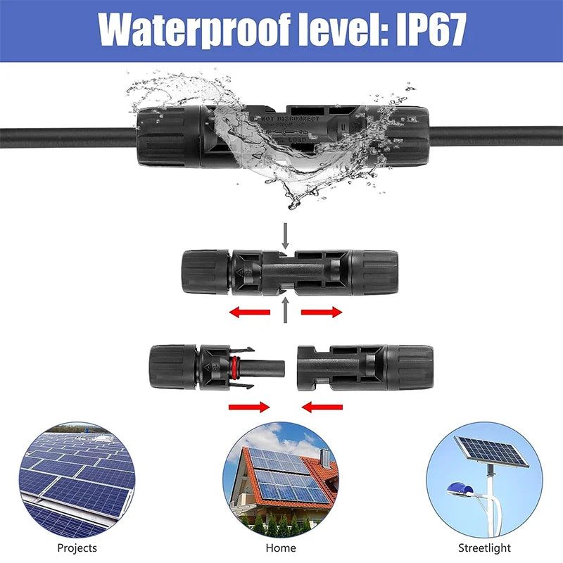Solar-Stecker MC4 Set 10-200 Stk – 1000V 30A