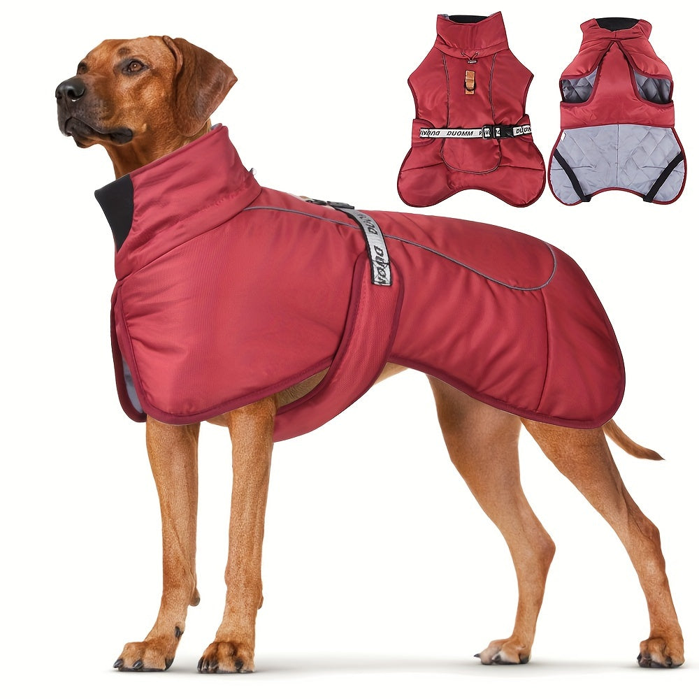 Winter Hundejacke mit Brustgeschirr - Warm & Wasserdicht