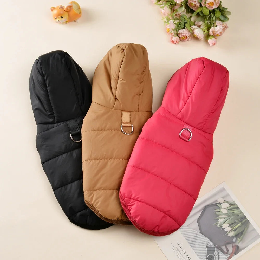 Winter Hundejacke mit Kapuze – warm & wasserdicht