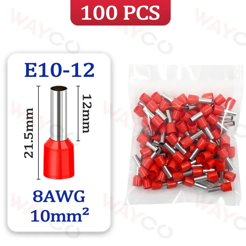 100x Aderendhülsen Set E0508-E6012 Crimp-Ferrules