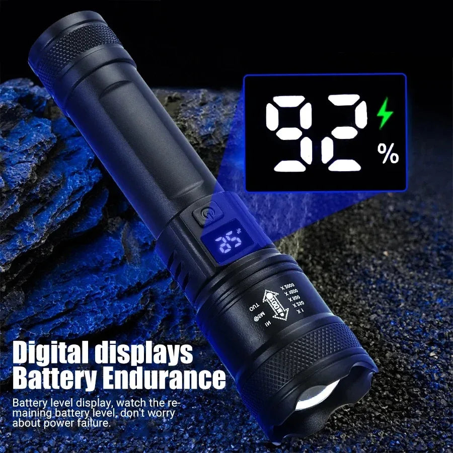 Taktische LED Taschenlampe 2000LM – USB wiederaufladbar