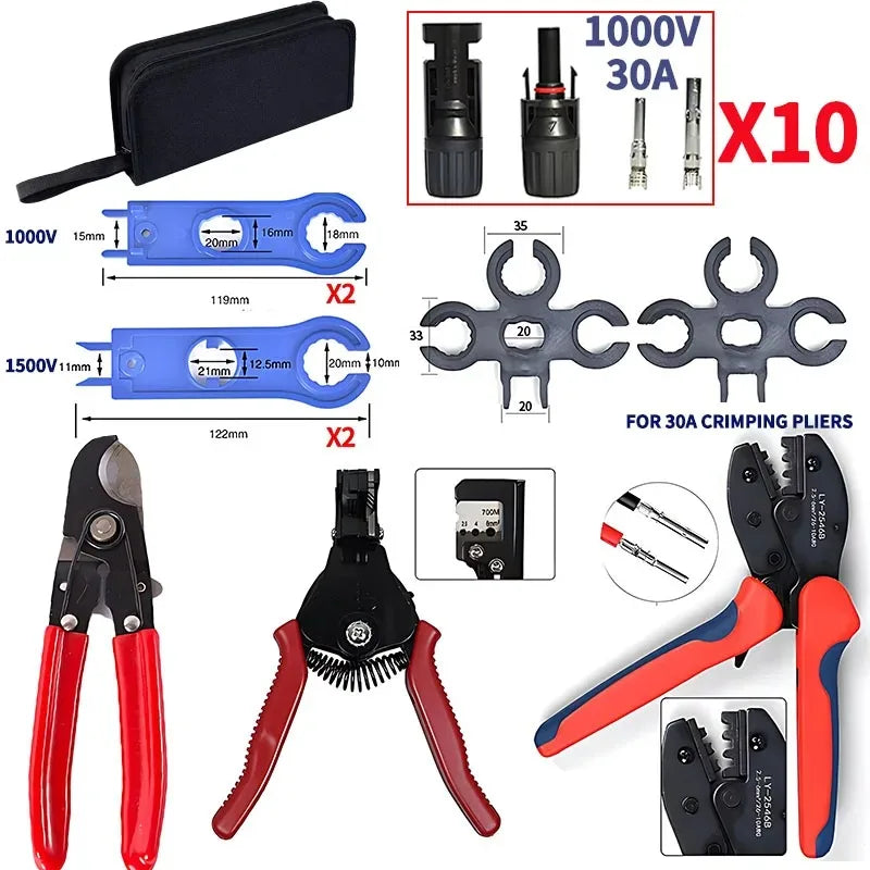 Solar-Stecker MC4 Set 10-200 Stk – 1000V 30A