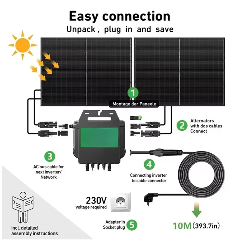 Balkon-Solaranlage 400-800W – DIY-Set mit Batterie