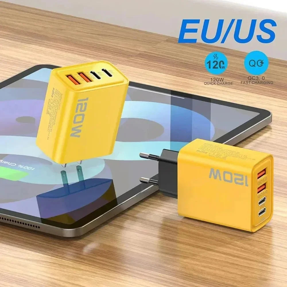 USB Ladegerät 4-Port 120W – Type C Schnellladung