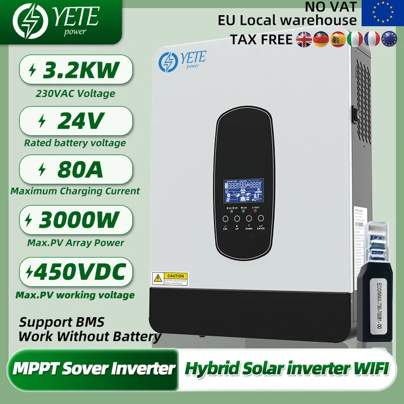 YETE 6.2KW Hybrid Solar Wechselrichter 48V – MPPT 110A