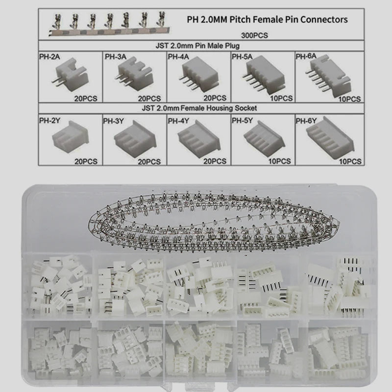 460x JST XH2.54 PH2.0 Stecker-Set mit Zange