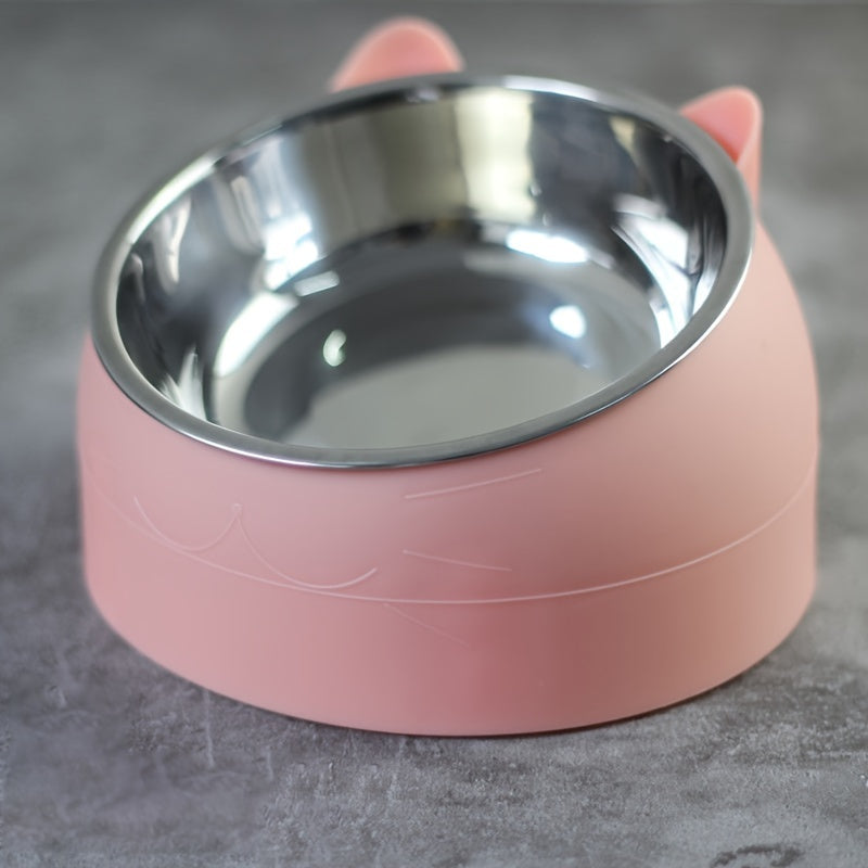 Katzennapf erhöht 15° Edelstahl - Nackenschonend 100ml