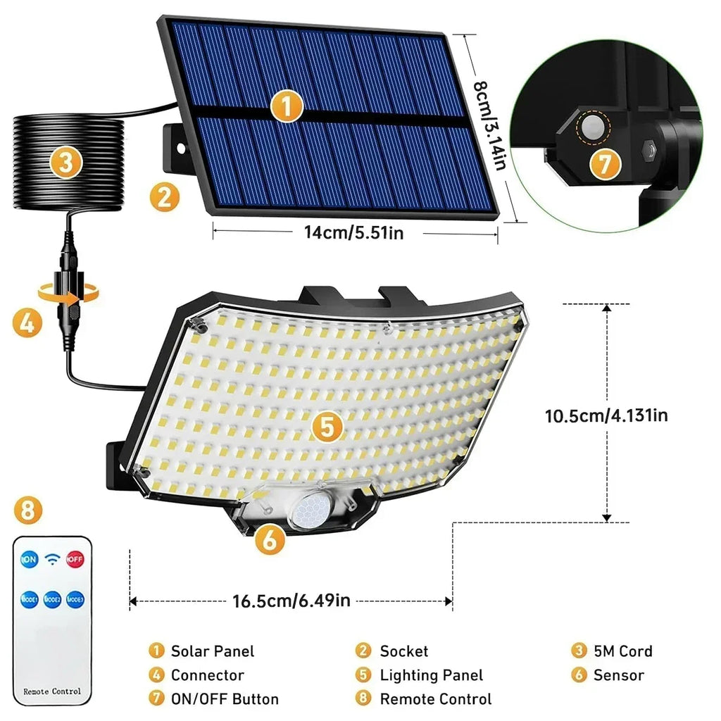 Solar Lampe 234 LED – IR-Sensor mit Fernbedienung