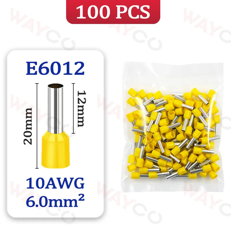 100x Aderendhülsen Set E0508-E6012 Crimp-Ferrules