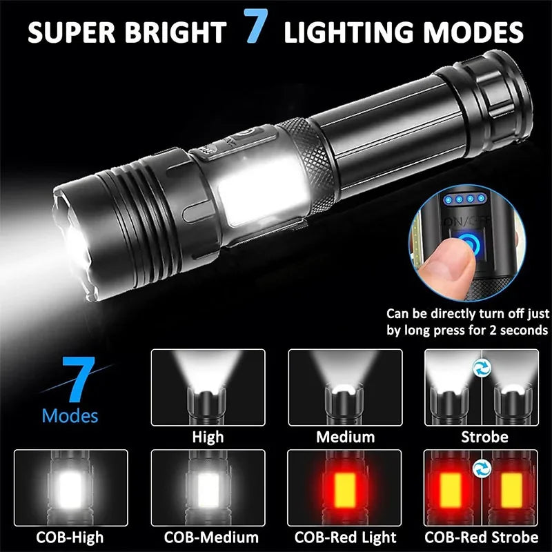 LED-Taschenlampe Aufladbar Taktisch Ultra Hell