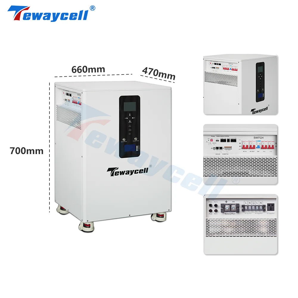 Tewaycell 51V 300AH 15KWH Powerwall – 10KW Wechselrichter