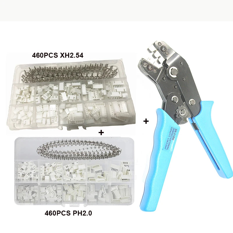 460x JST XH2.54 PH2.0 Stecker-Set mit Zange