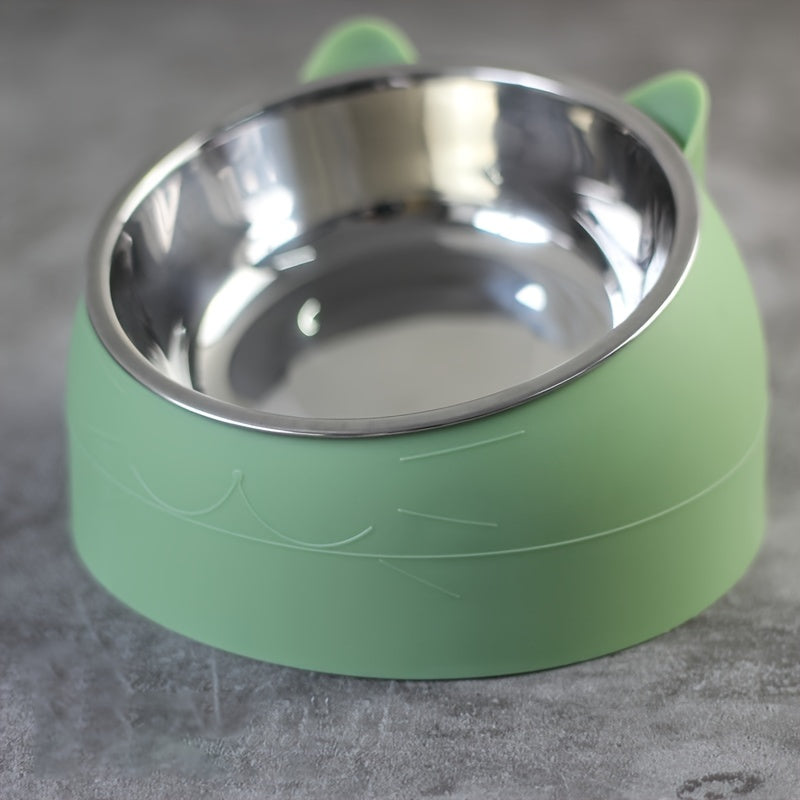 Katzennapf erhöht 15° Edelstahl - Nackenschonend 100ml