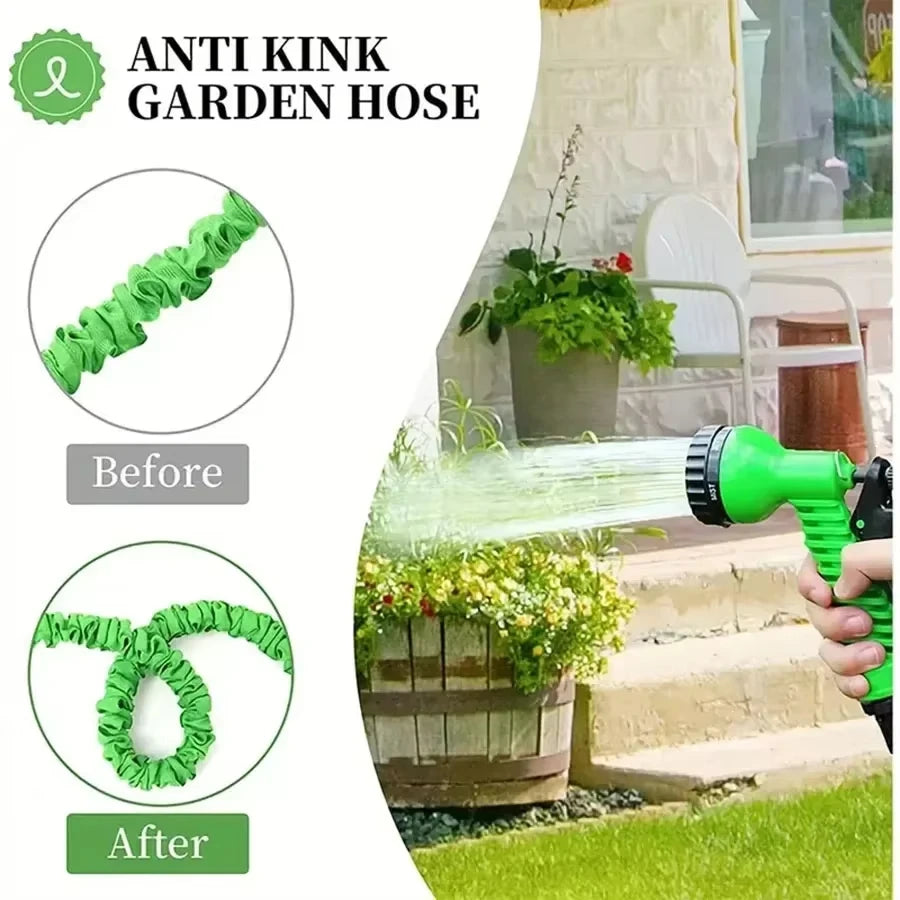 Flexible garden hose 7.5-15m - Extendable with 7 spray functions