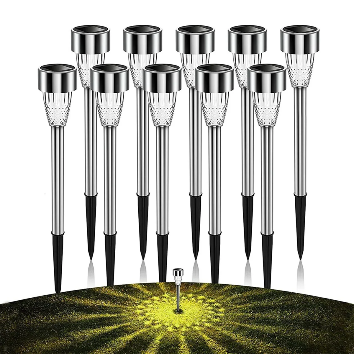 Set of 10 Solar Garden Lights LED - Waterproof Outdoor Lighting