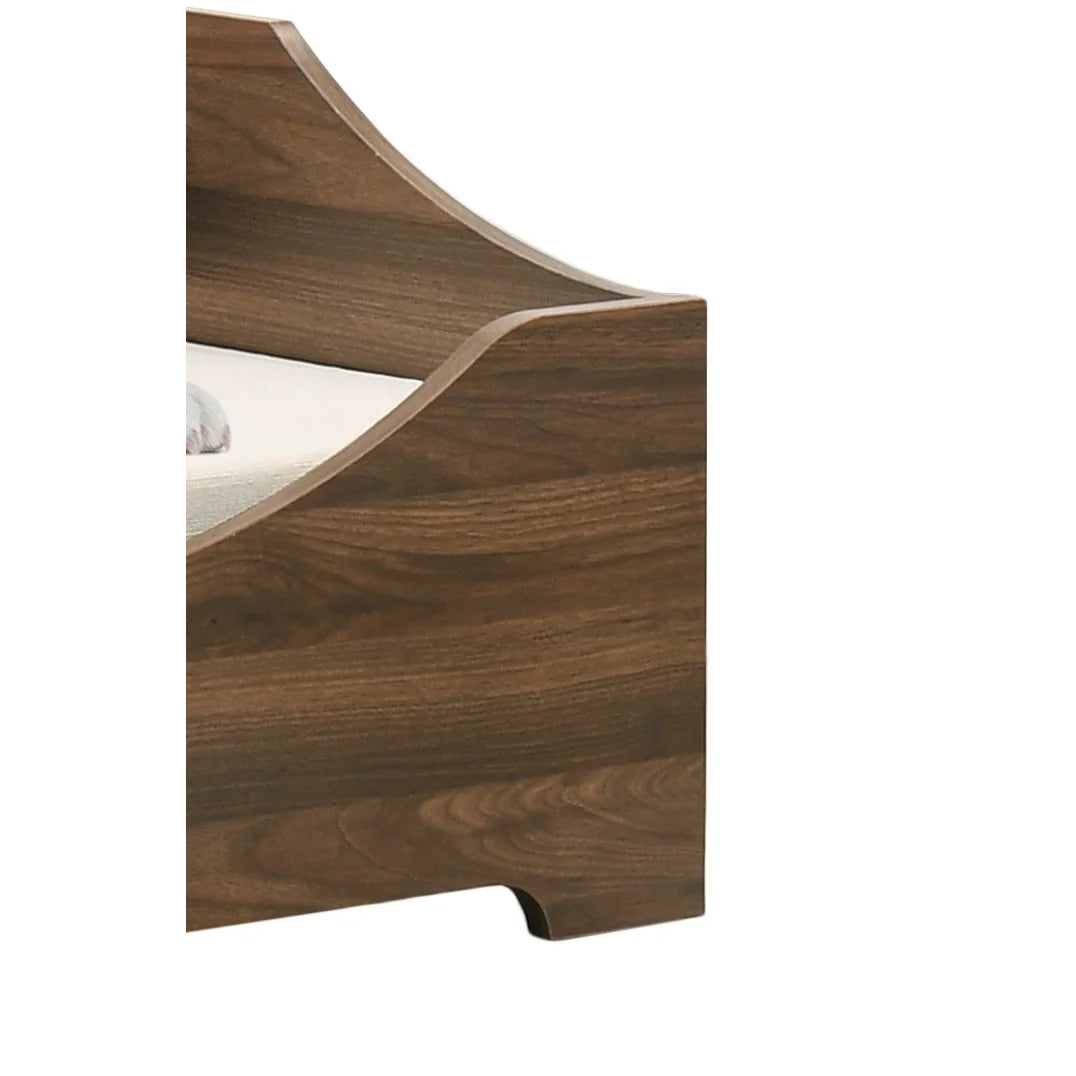 Haustierbett 91cm mit Kissen – braunes Erlenholz