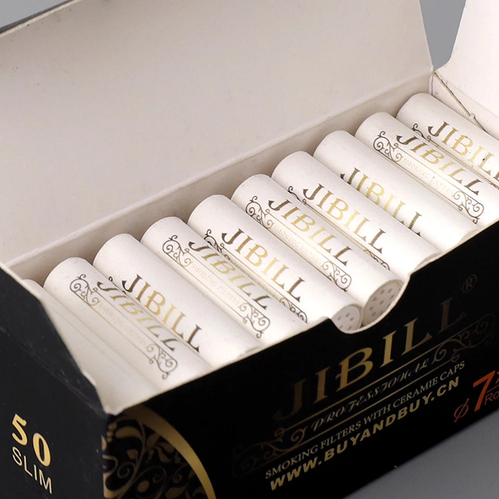 Tabak-Pfeifenfilter 6mm Aktivkohle 50 StückDoppelte Keramik-Seiten, Papierfilter für Pfeifen