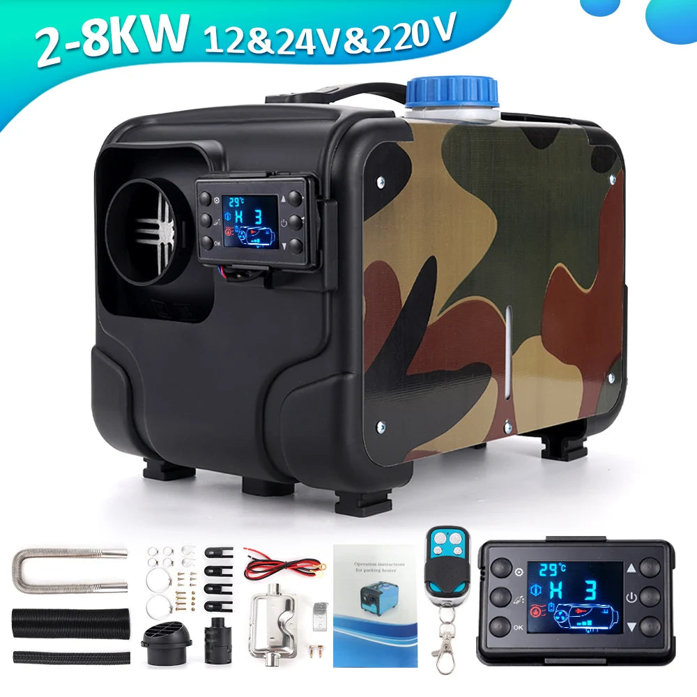 2-8KW Standheizung 12V/24V/220V Kunststoff Single-HoThree-in-One-Maschine für Fahrzeugmodelle Schiff RV LKW