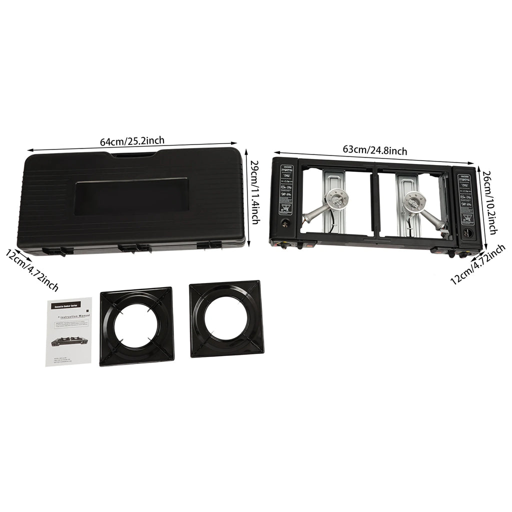 Campingkocher 2500W Dual-Brenner – tragbar Gas