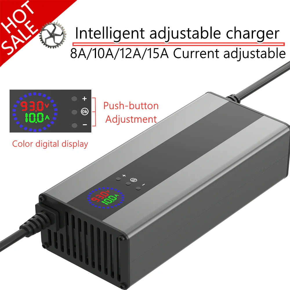 Lithium Batterieladegerät 48V-87,6V einstellbar 5A-10ALi-Ion, LiPo & LiFePO4 Schnellladung 16S-24S