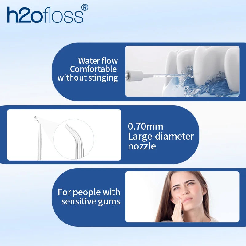 H2ofloss Munddusche tragbar 2500mAh – 140PSIElektrische Zahnreinigung, Hochdruck Water Flosser