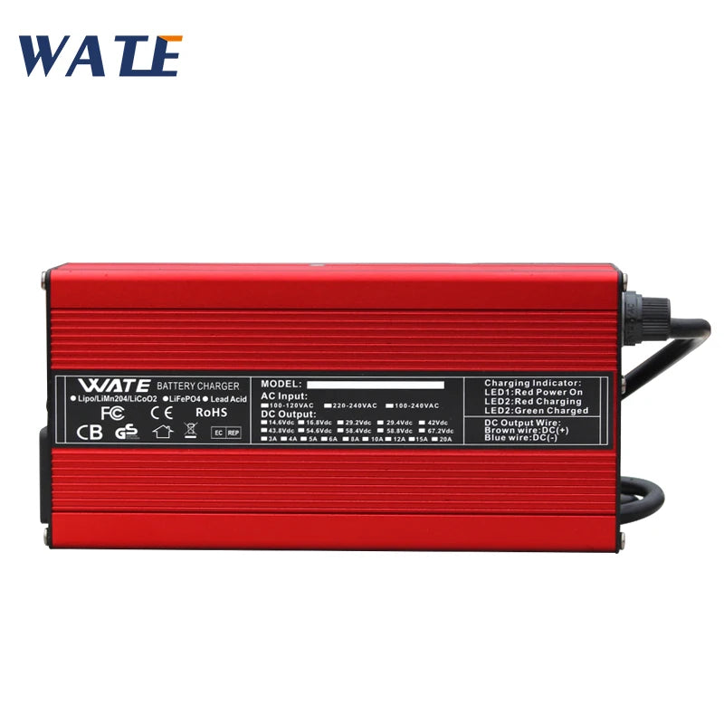 LiFePO4 Batterieladegerät 54,75V 8A – 15S 48VSchnellladegerät für Eisenphosphat-Akkus