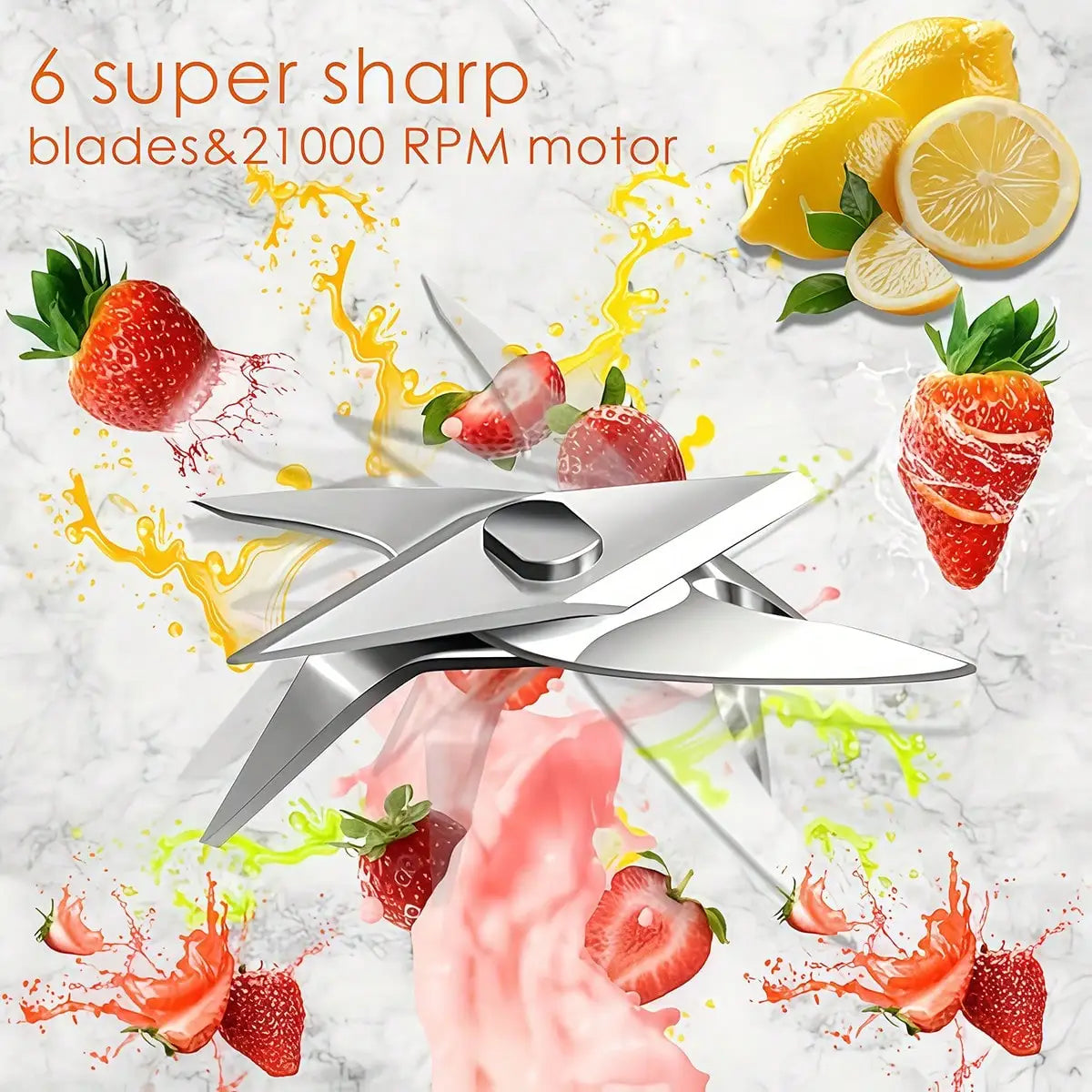 Tragbarer Mixer & Entsafter mit Tasse – LeistungsstarkSmoothie-Maker für Früchte & Gemüse, Küche & Gym
