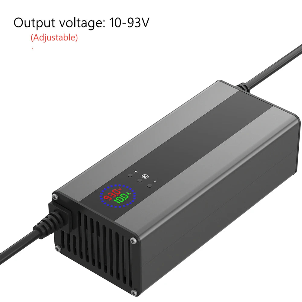 Lithium Batterieladegerät 48V-87,6V einstellbar 5A-10ALi-Ion, LiPo & LiFePO4 Schnellladung 16S-24S