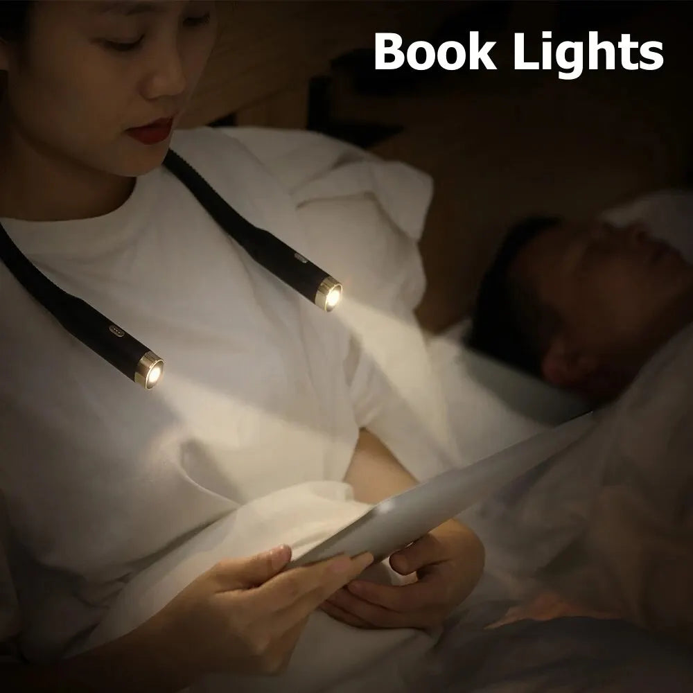 USB-Leselampe für den Hals – Flexibel & wiederaufladbarBuchlichter für Lesen im Bett, tragbar & langlebig